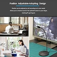 Vista 6 de JOUNIVO – Micrófono USB, diseño de cuello de cisne ajustable de 360 grados, botón de silencio e indicador LED, tecnología de cancelación de ruido