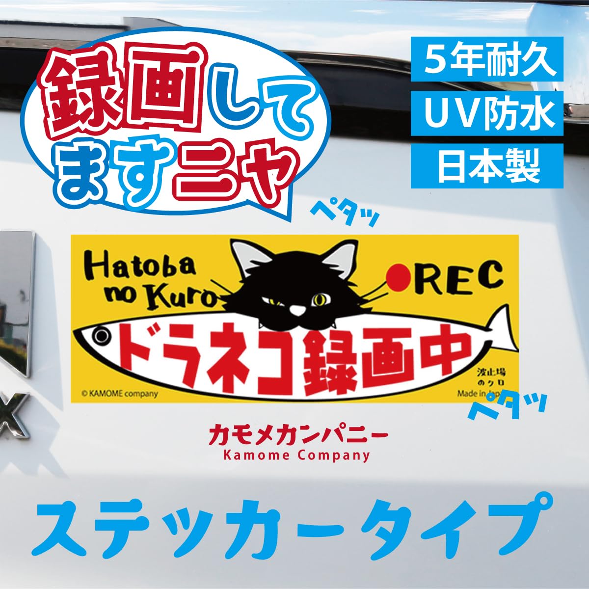 Amazon | 車用ステッカードラレコ録画中 Mサイズ【シールタイプ・貼り