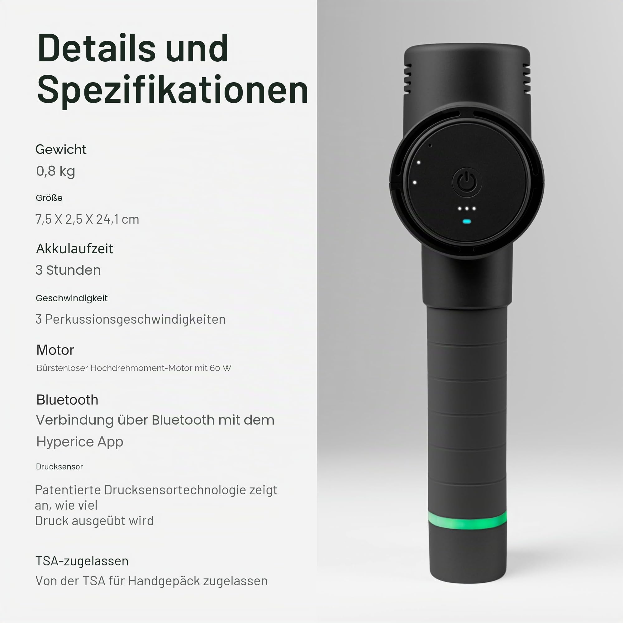 Hyperice Hypervolt 2 Hand-Massagepistole für Tiefengewebsmassage | Muskelregeneration | 3 Geschwindigkeitsstufen und 5 austauschbare Aufsätze | Hilft bei Schmerzen, Steifheit und Durchblutung