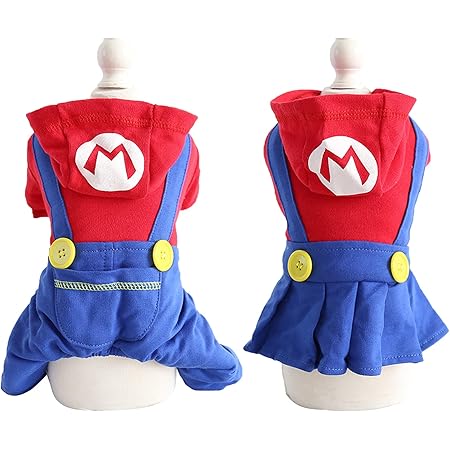 Amazon Shuumeeka犬服 コスプレ 仮装 スーパーマリオに変身 犬猫用 コスチューム 衣装 春夏秋用 クリスマス仮装 変身服 可愛い おもしろ パーティー イベント ｓ ロンパース Shuumeeka コスチューム 通販