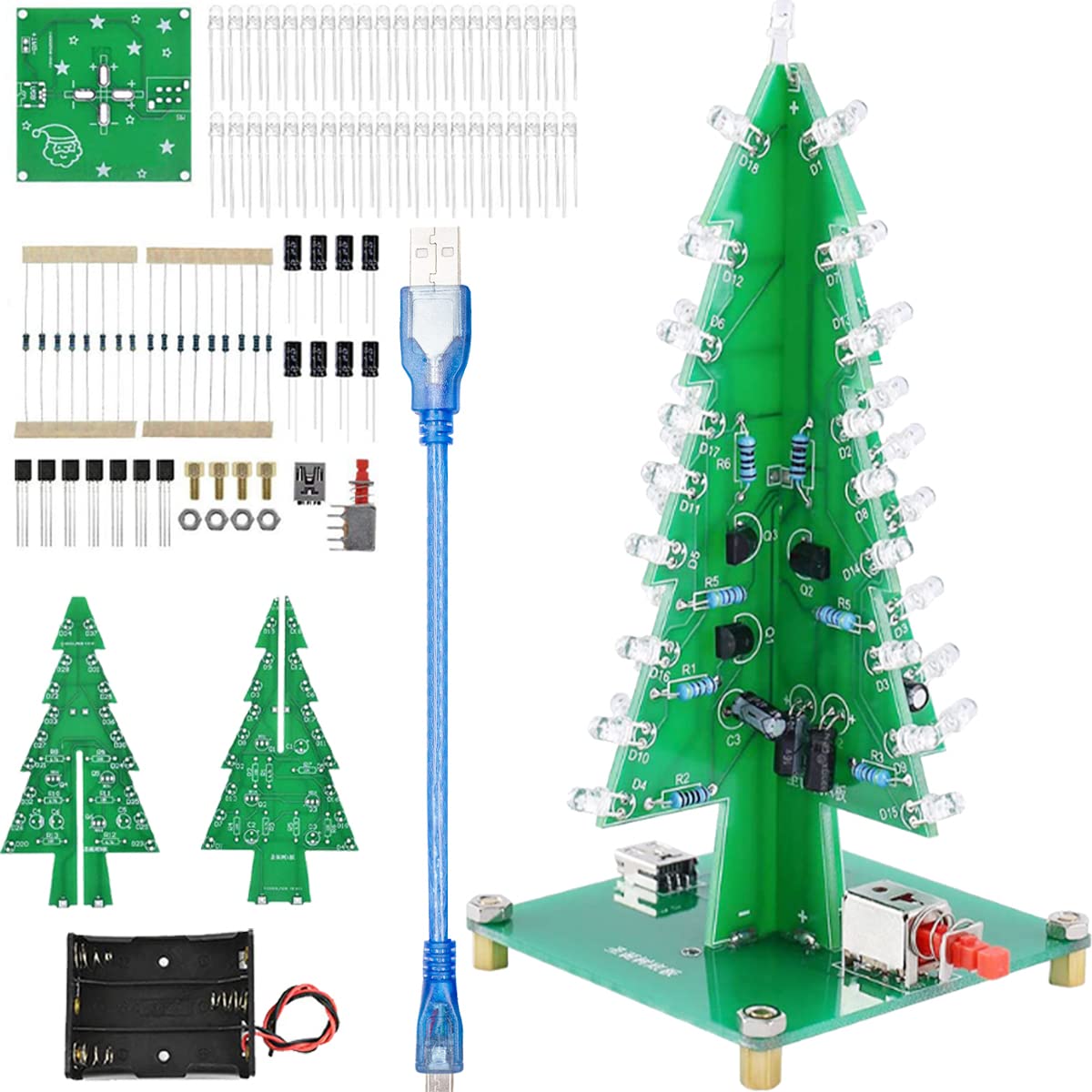 Amazon.co.jp: DAOKAI クリスマスツリーはんだ付けキットRGBはDIY電子