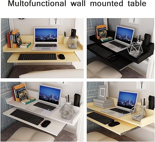 Miniatura 2 de HORV - Bandeja de cama para laptop de montaje en pared litera de mesaloft de cama mesa flotante que ahorra espacio mesa de escritura para