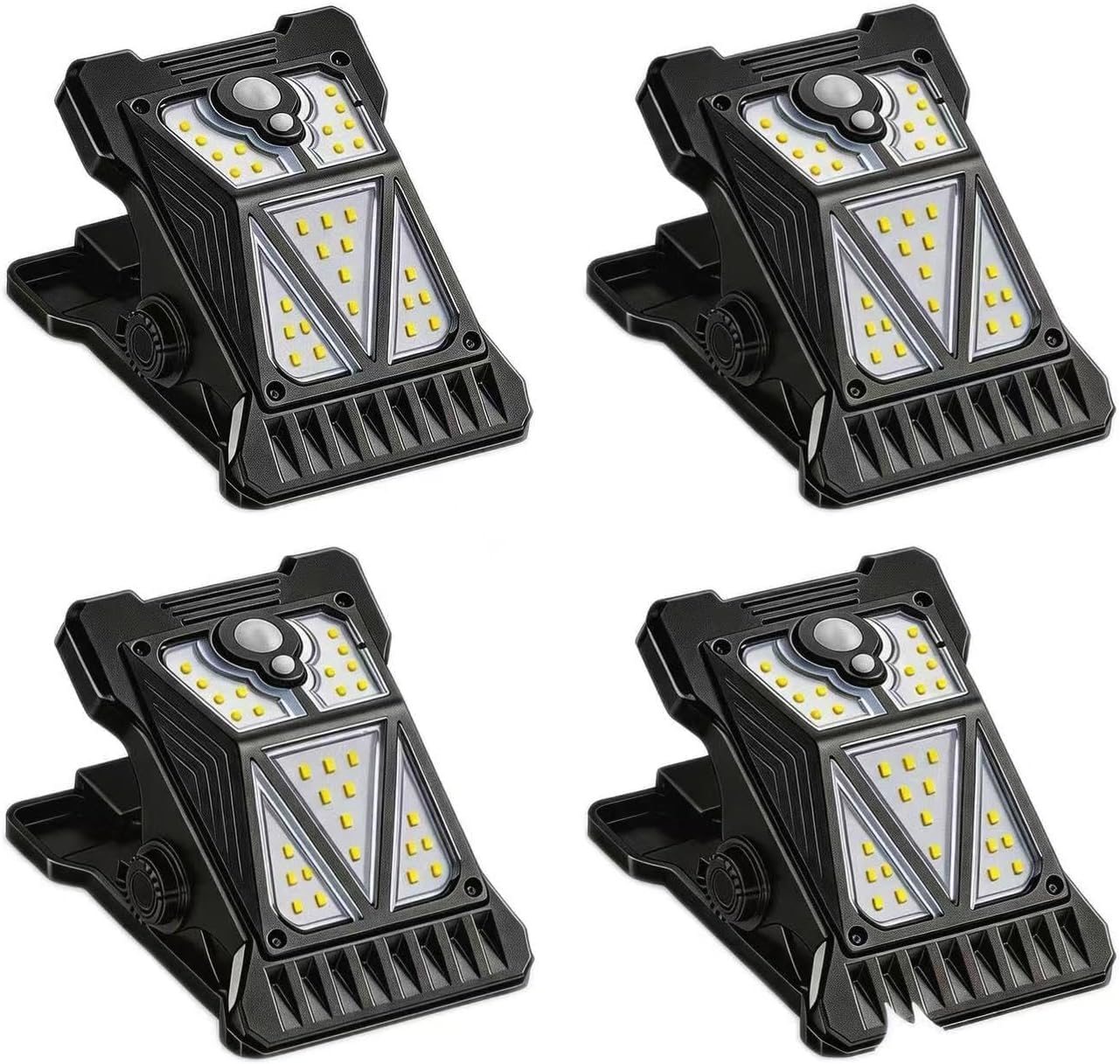 2026 Solar Motion Sensor Clip Light - Portable Led for Camping, Adjustable Garden Lamp, Multifunctional Garage Light, 2-Pack Outdoor Lighting Solution Black (Black)