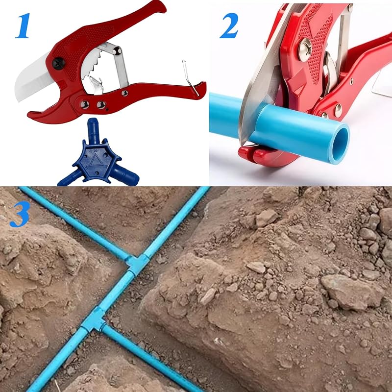 Amazleer Prémium Csővágó Készlet PVC és Többrétegű Kompozit Csövekhez 42 mm-ig, 16-20-26 mm Kalibrátorokkal, Fekete