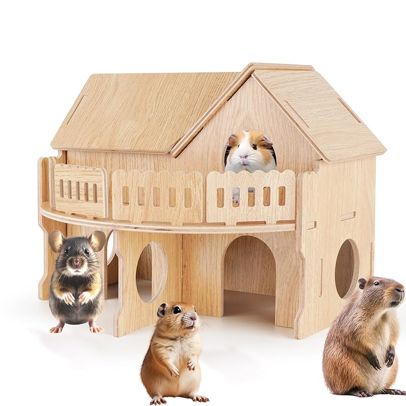 Casinha de madeira para hamster com dois níveis e labirinto Dakekou KA-32, 1 unidade