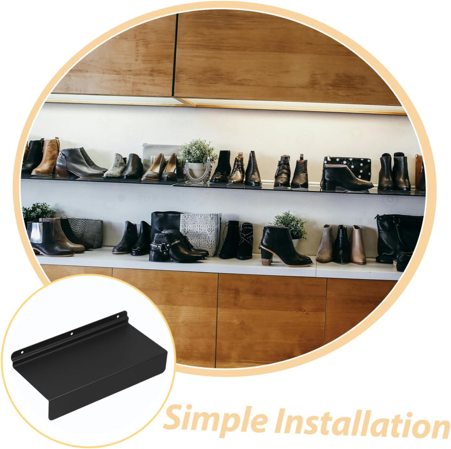 Garneck 2pcs Wall Mounted Iron Sneaker Rack Space-Saving Shoe Organizer and Display Shelf for High Heels and Sneakers Quick Setup Moisture Design for Retail Stores