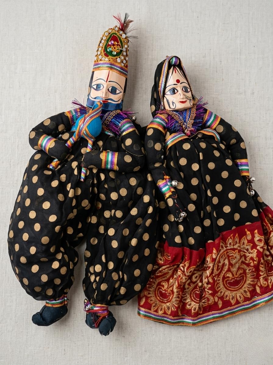 Nazariya Handcrafted Rajasthani Kathputli Puppet | Traditional Folk Art from Rajasthan | Wooden, Hand-Painted & Dressed | Cultural Décor, Collectible & Statement Gift-image-21