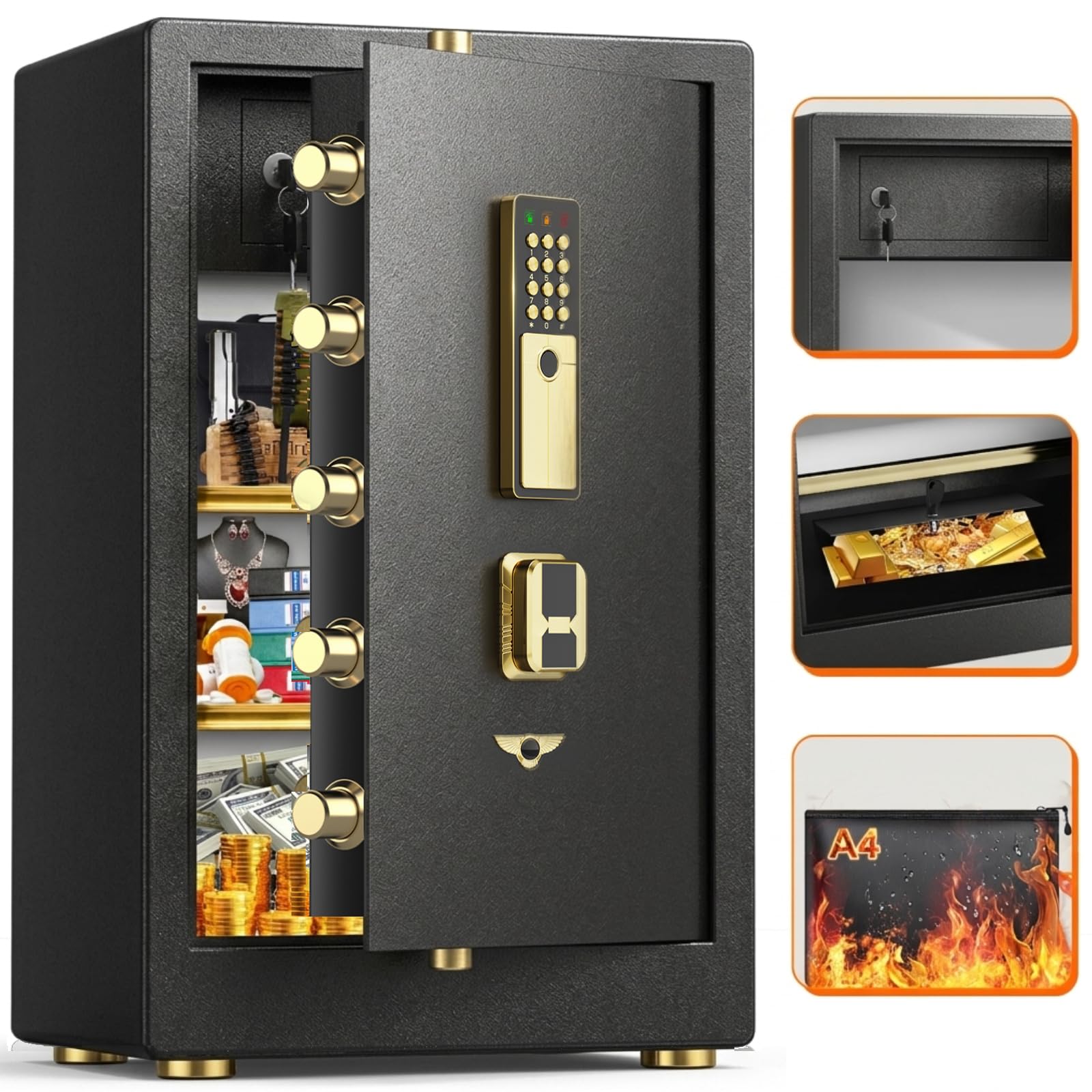 RXUJYC 83LBS Fireproof Safe Box