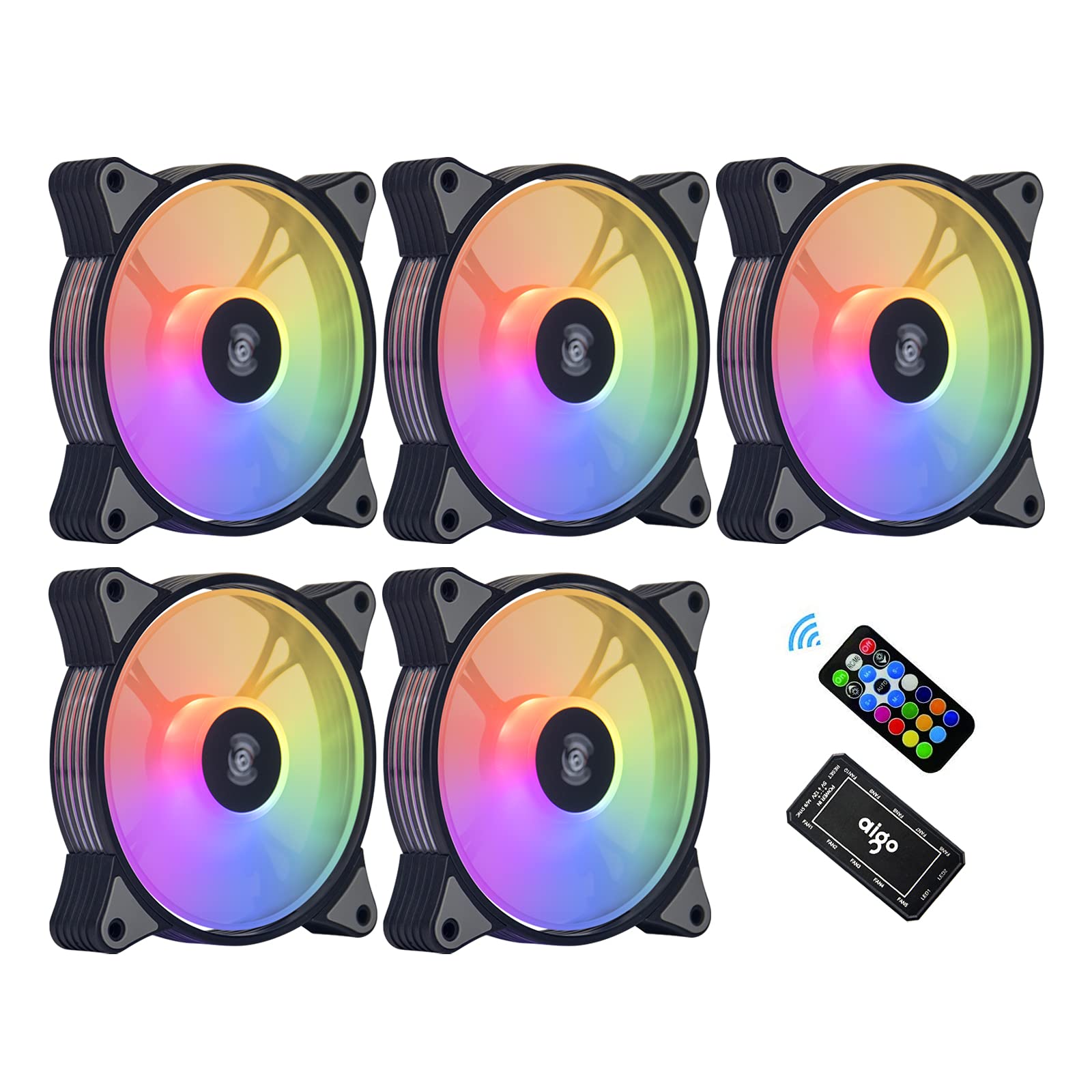 Buy aigo AR12 5Pack 120mm RGB Case Fan ARGB Addressable Motoard SYNC