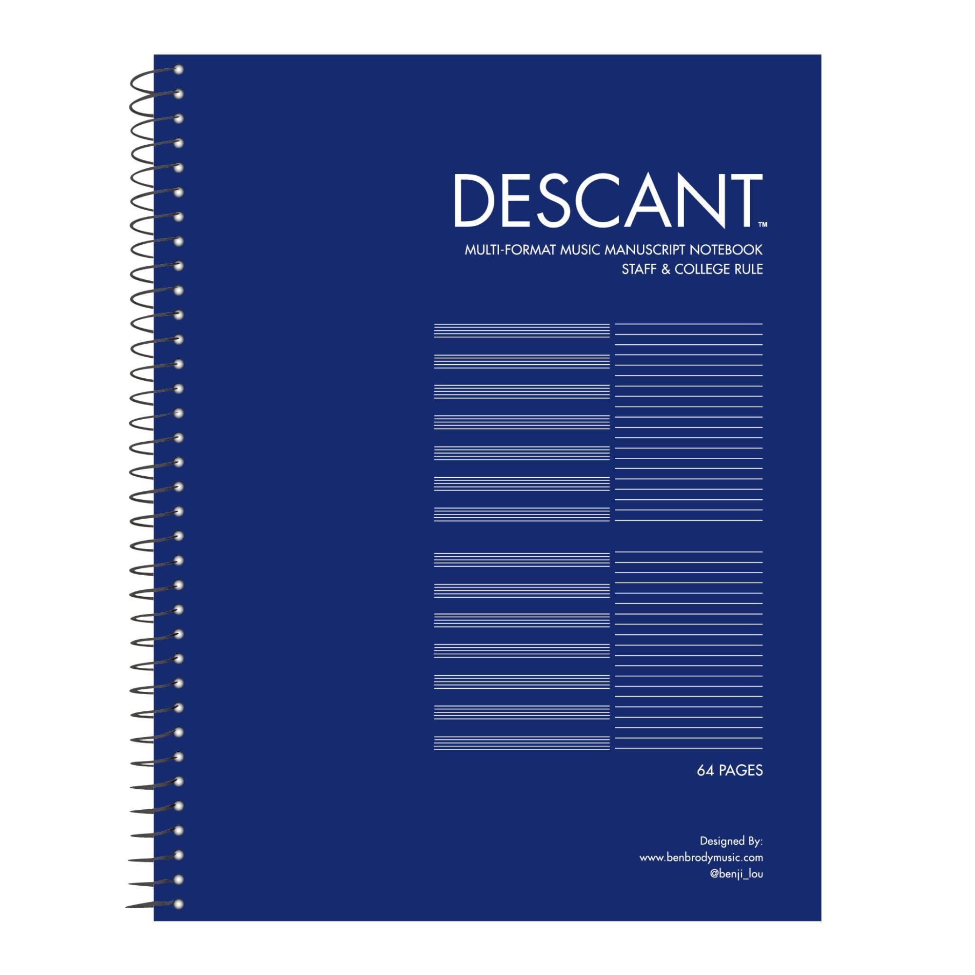 Manuscrit de musique Descant 27,9 x 21,6 cm pour noter et composer