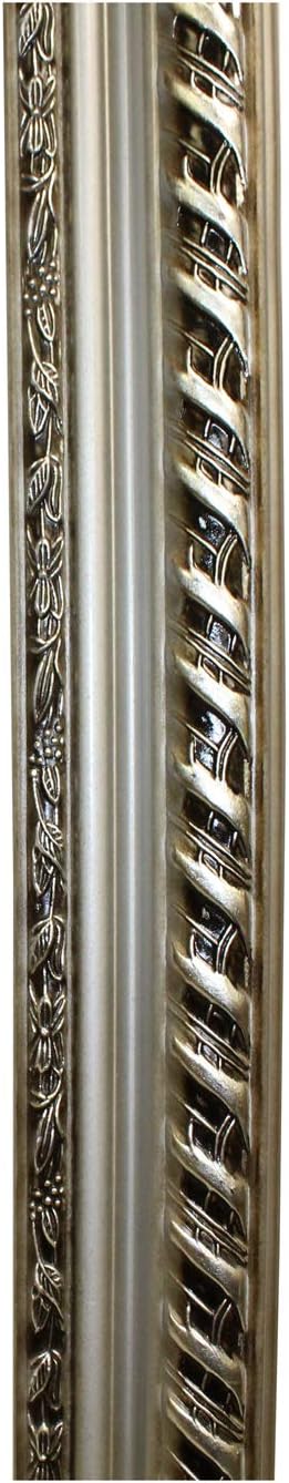 F7 Wood Silver Scroll Motif Rim Rectangular Picture Painting Frame Aws681