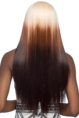 Miniatura 3 de Vivica A. Fox Espectro, encaje frontal HD, línea de cabello prearrancada, resistente al calor, largo y liso, multicolor, peluca de encaje natural