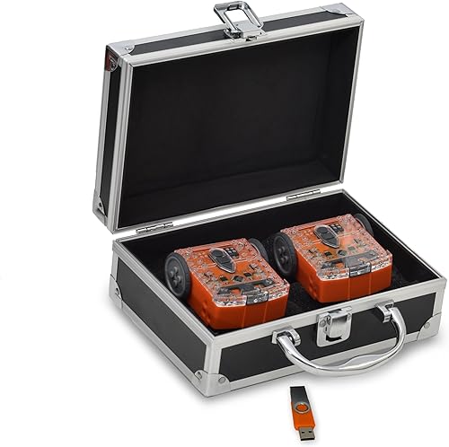 Kit de codificación STEM de robot educativo programable Edison Robot V3. Incluye estuche de transporte y USB con recursos y planes de lecciones para