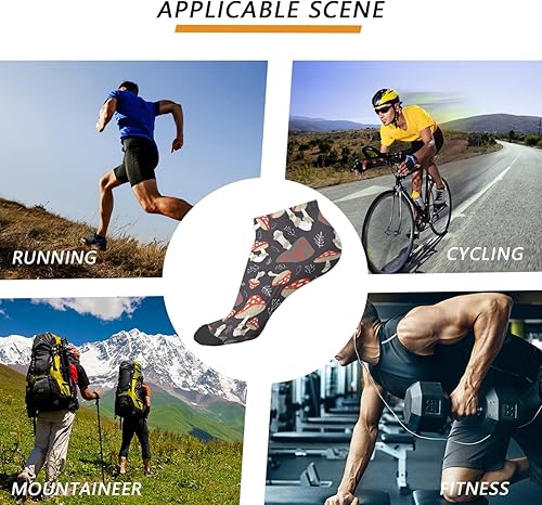 Miniatura 8 de devor Crew Socks Short for Men's Socks Short Socks Trendy Mushrooms Funny Mushrooms Magic Mushrooms Plant Forest Sock