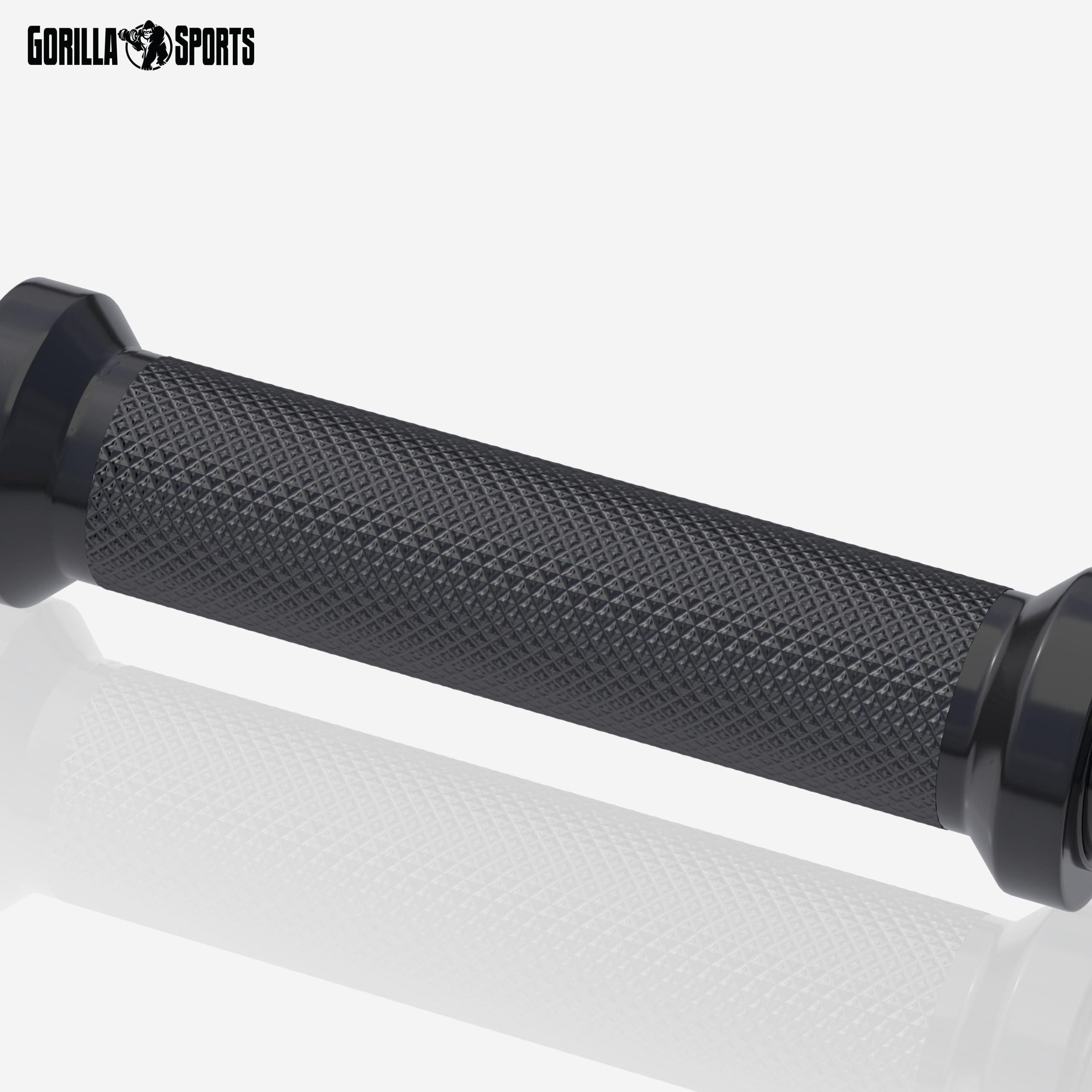 GORILLA SPORTS® Barre d'Haltère Courte - Lot de 2, Longueur 35 cm, Ø 30 mm, avec Fermetures Étoile, Chromé, Argent/Noir - Barres de Poids, Paire d'Haltères, Disques, Entraînement, Fitness, Musculation