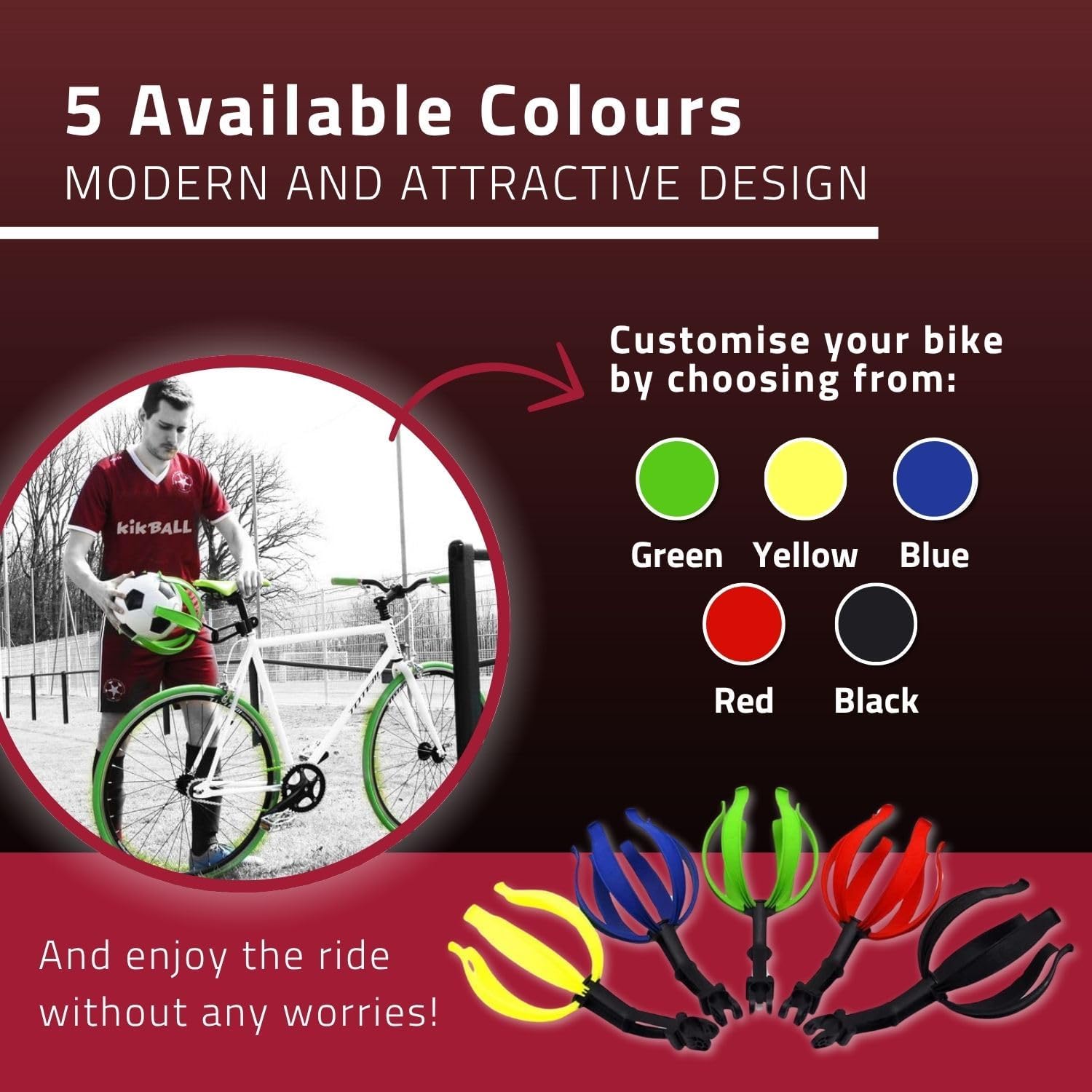 Bicycle Ball Holder, Safety Device for Children and Teenagers, Easy-to-Apply Holder, Suitable for Footballs, Volleyballs, Basketballs and Rugby Balls, Black