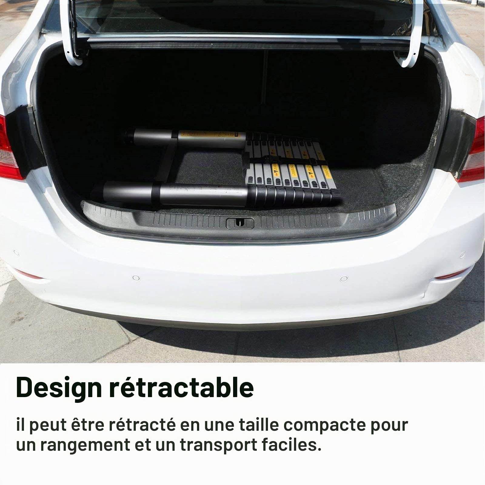 Échelles télescopiques de 3,8 m en aluminium extensible, léger, multifonction, gain d’espace pour bureau à domicile, jardin, loft