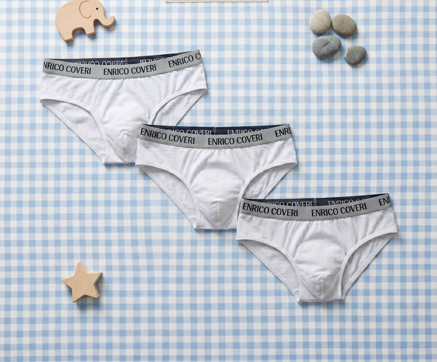 Enrico Coveri, (Pacco da 6 Slip Bambino e Ragazzo in Cotone Elasticizzato, Elastico Esterno, ES4000