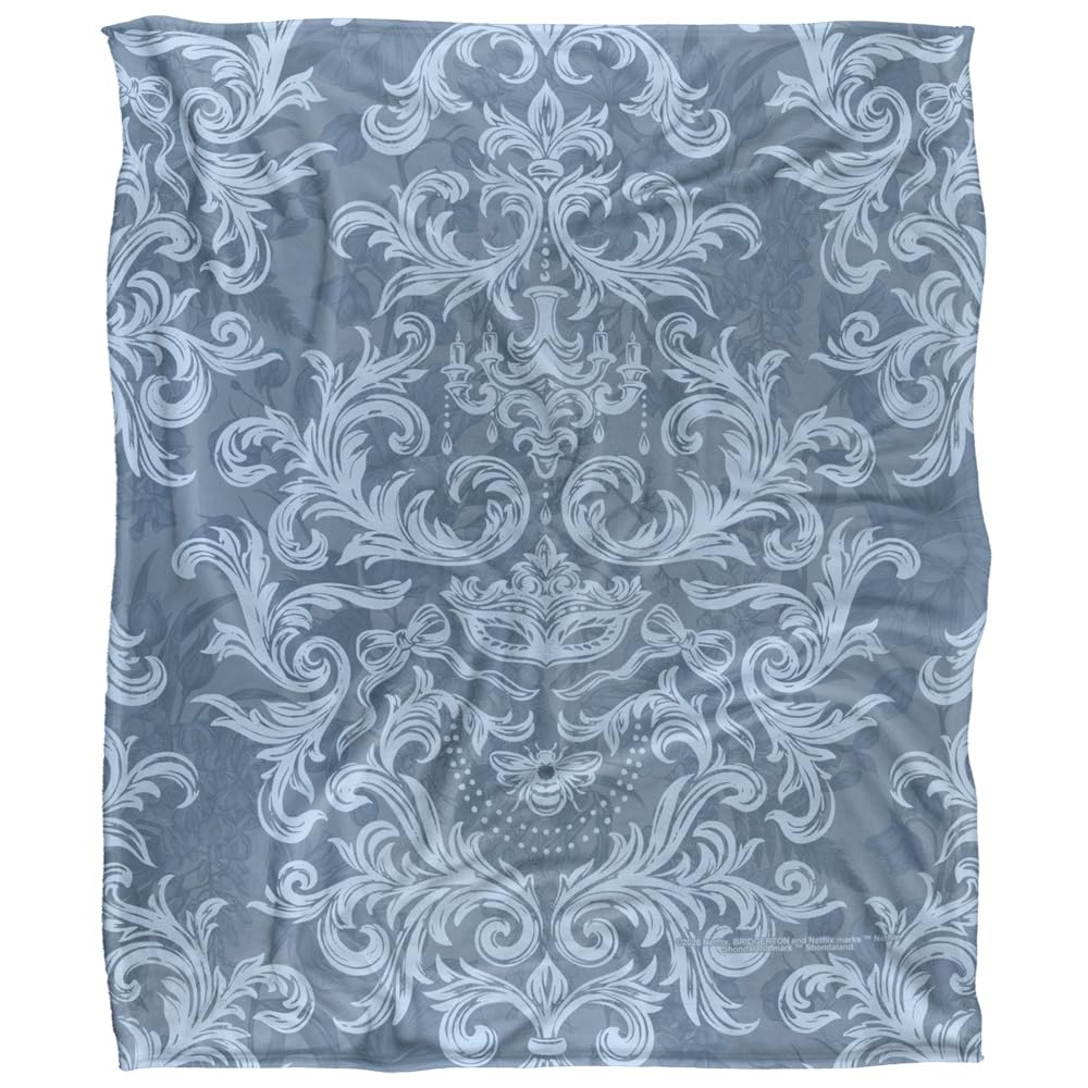 Bridgerton Bee Mask Damask Pattern Silky Touch Super Soft Throw Blanket 152 X 127 Cm