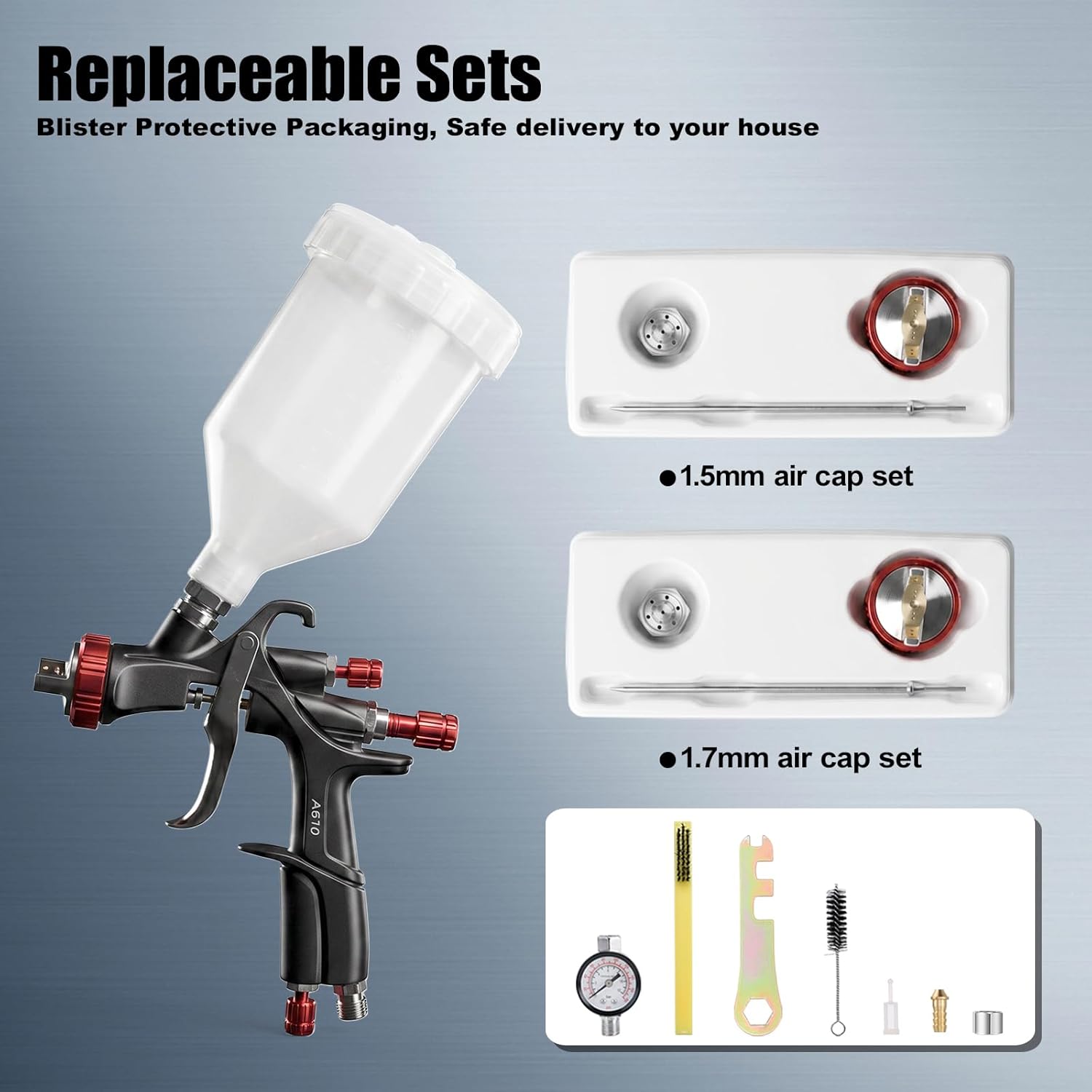 AEROPRO Tools R500 LVLP Air Spray Gun,Professional Automotive Paint Sprayer photo 6