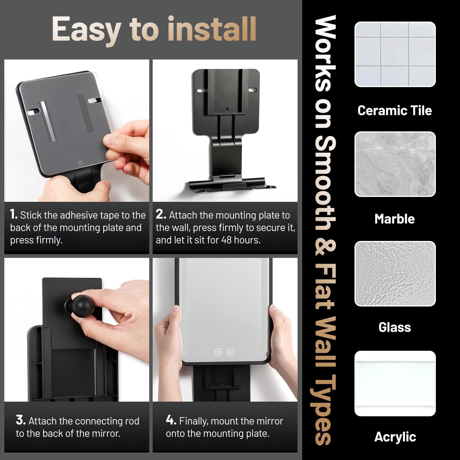 Fogless Shower Mirror - Heated & Easy Shaving -7