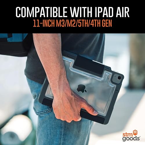 Miniatura 6 de STM Dux Plus - Funda de goma ultra protectora y ligera con parte trasera transparente, soporte para Apple Pencil con tapa de encendidoapagado de