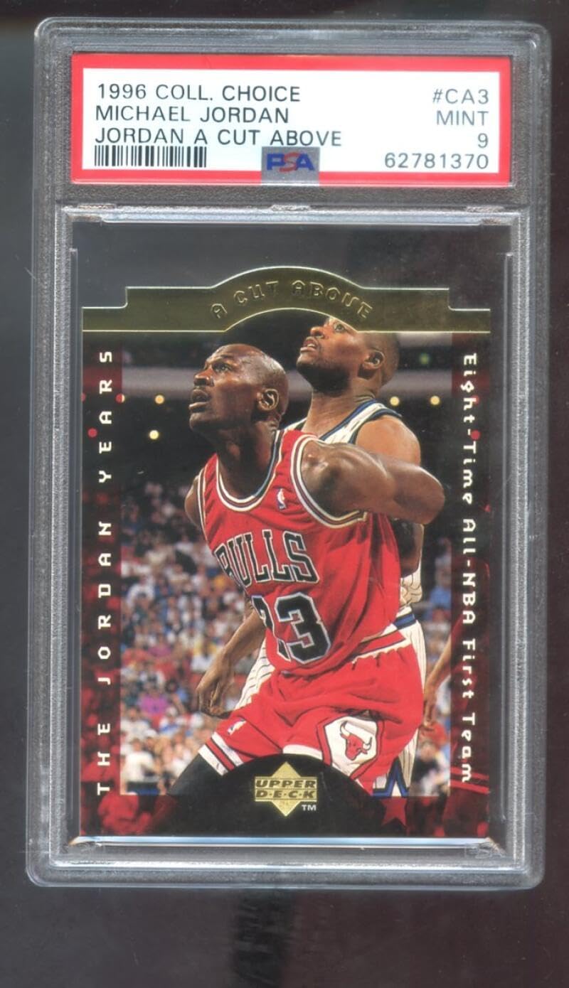1996-97 Upper Deck Collector's Choice A Cut Above #CA3 Eight-Time All-NBA First Team Michael Jordan PSA 9 Graded Basketball Card NBA 96-97 1996-1997 Chicago Bulls Collectors