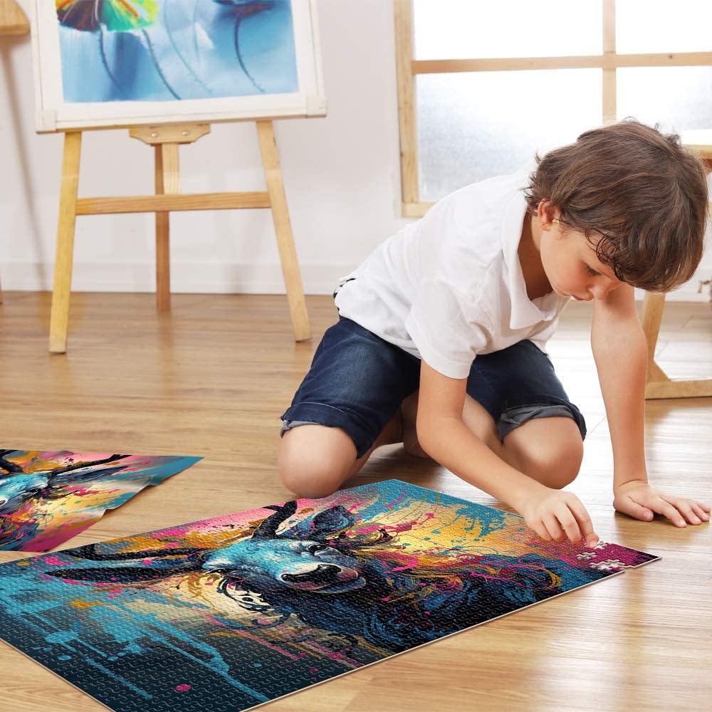 Puzzles de 2000 pièces pour Adultes Ram Jeu Stimulant Aidez Le Cerveau à exercer des Jouets addictifs pour cultiver la Patience 27,56 po x 39,37 po