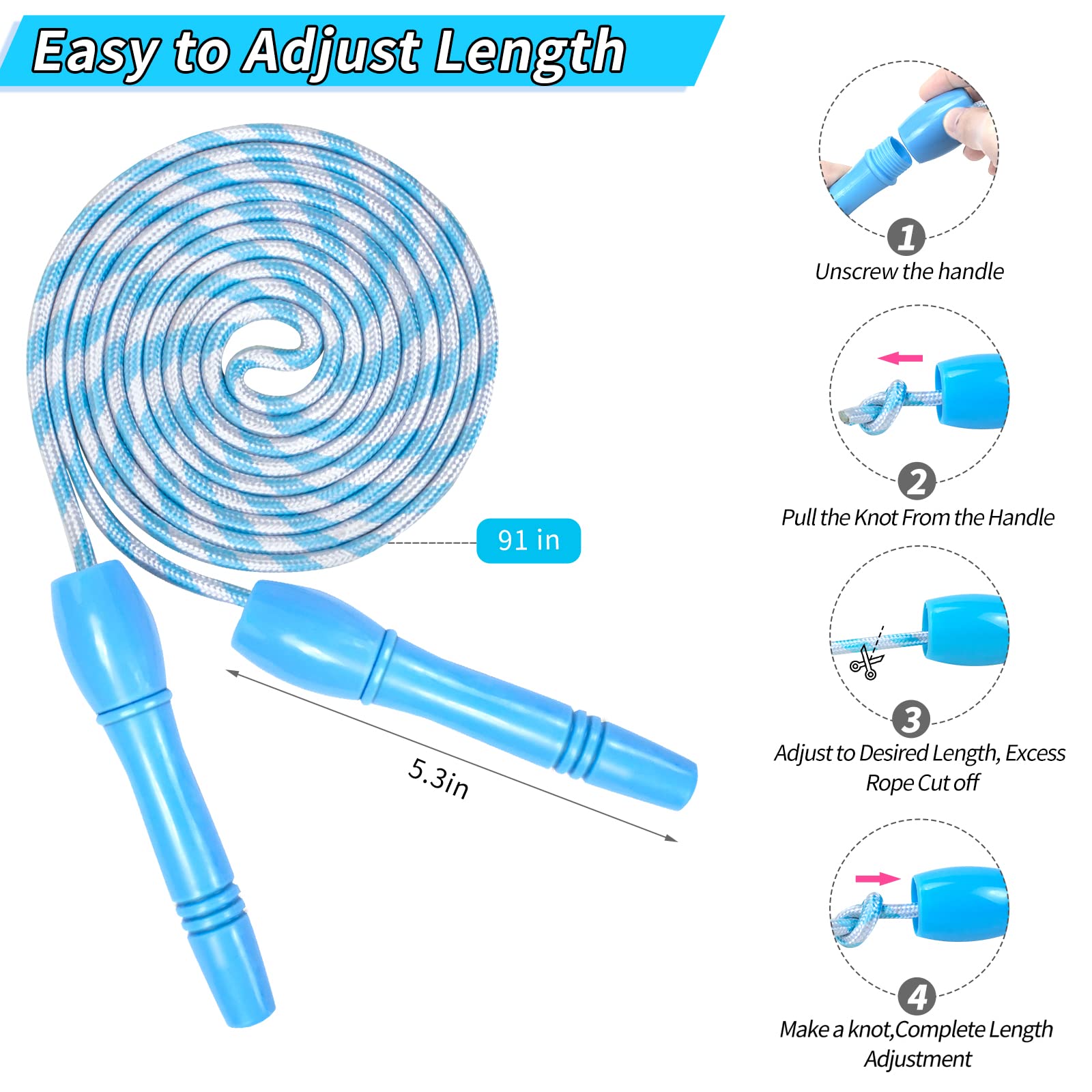 12 Pack Jump Rope for Kids Adults Party Favors (5 Colors), Jump Ropes ...