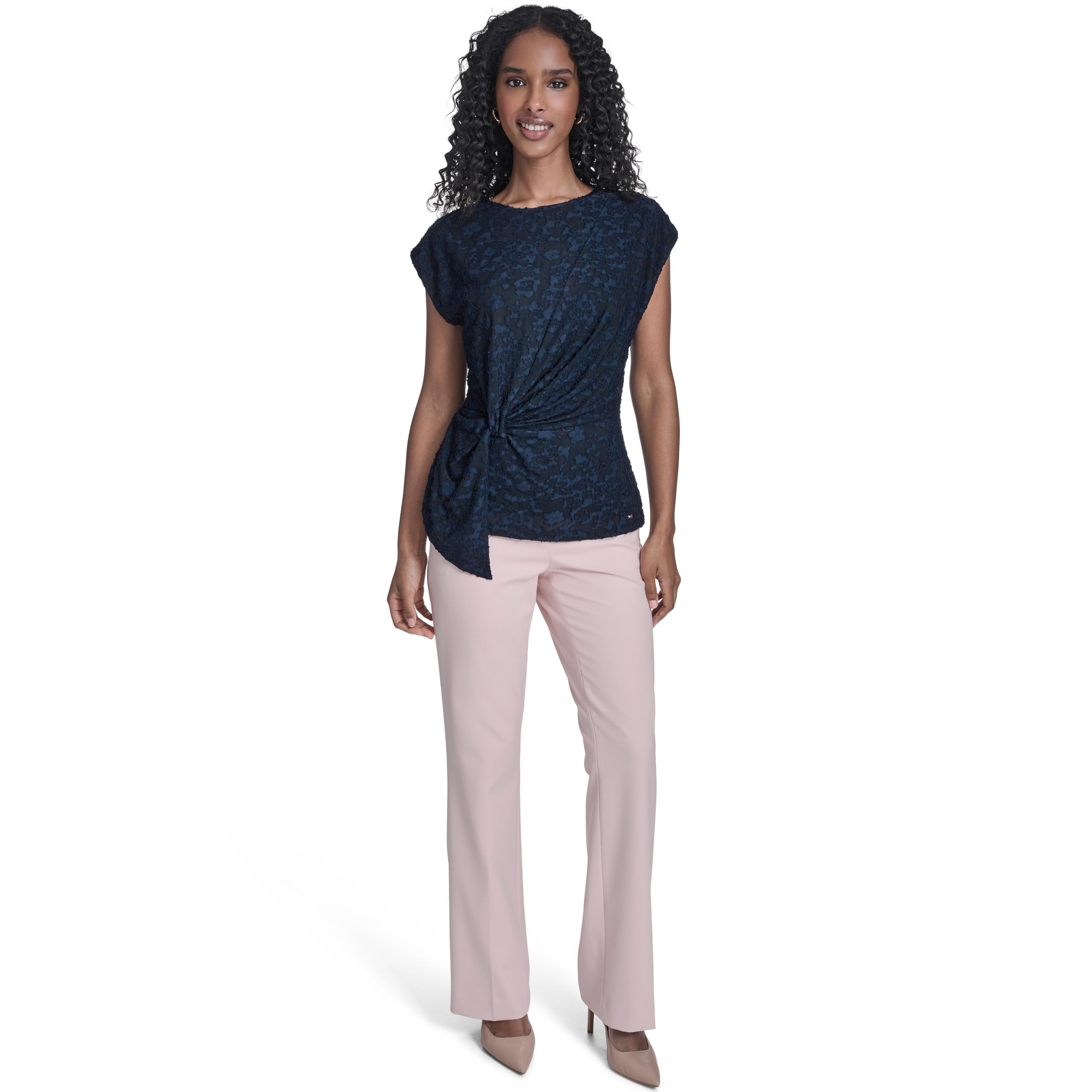 Tommy Hilfiger Sleeveless Knit Asymmetrical Knit Front Blouse Damenbluse, ärmellos, asymmetrisch, 1 Stück