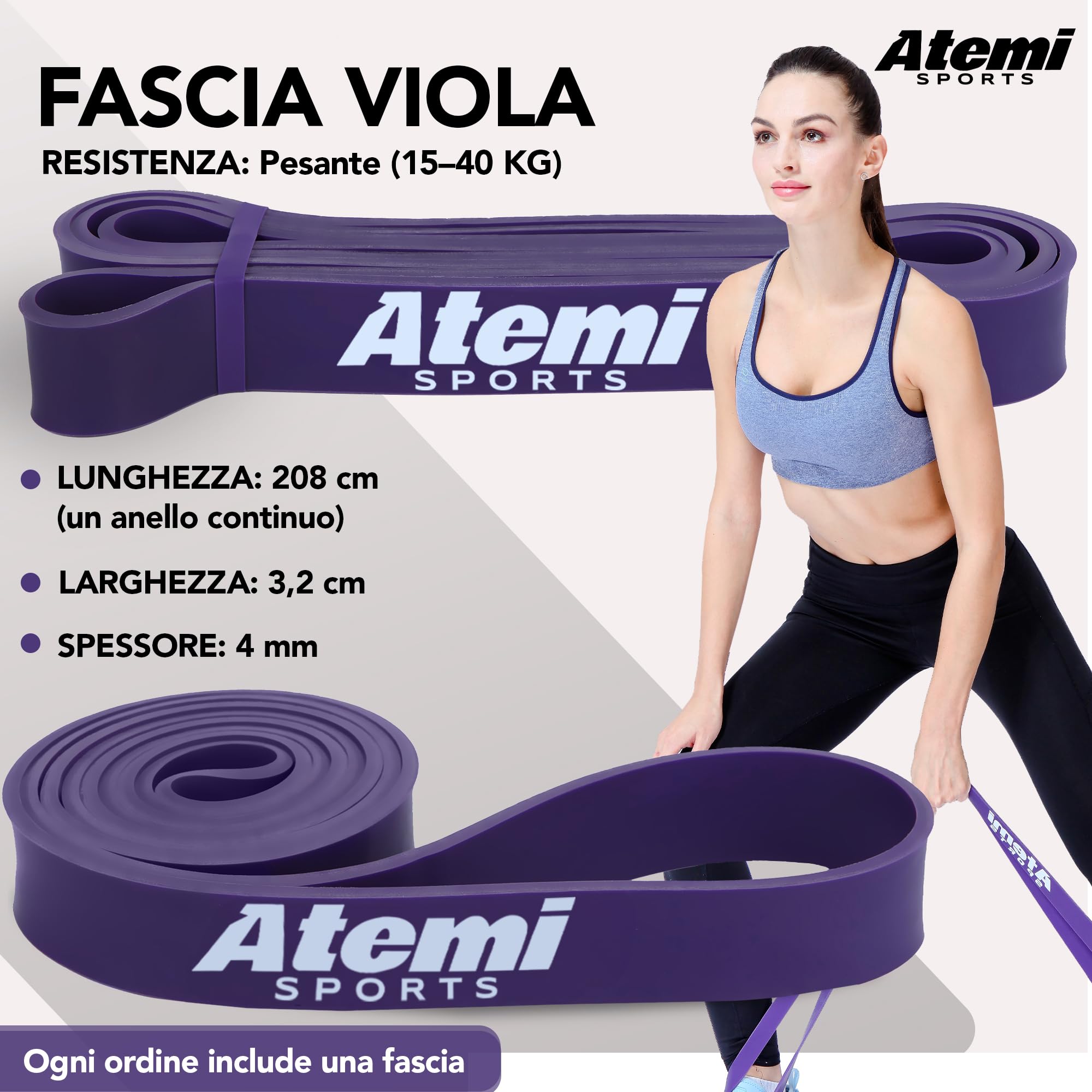 Fasce Elastiche Fitness - Set Elastici Per Allenamento E Trazioni - Atemi - Foto 7