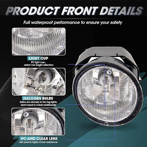 Miniatura 4 de Conjunto de lámparas antiniebla de conducción para Nissan Maxima 2000-2001 2000-2003 Sentra 2001-2004 Frontier 2002-2004 Xterra reemplazo de luz