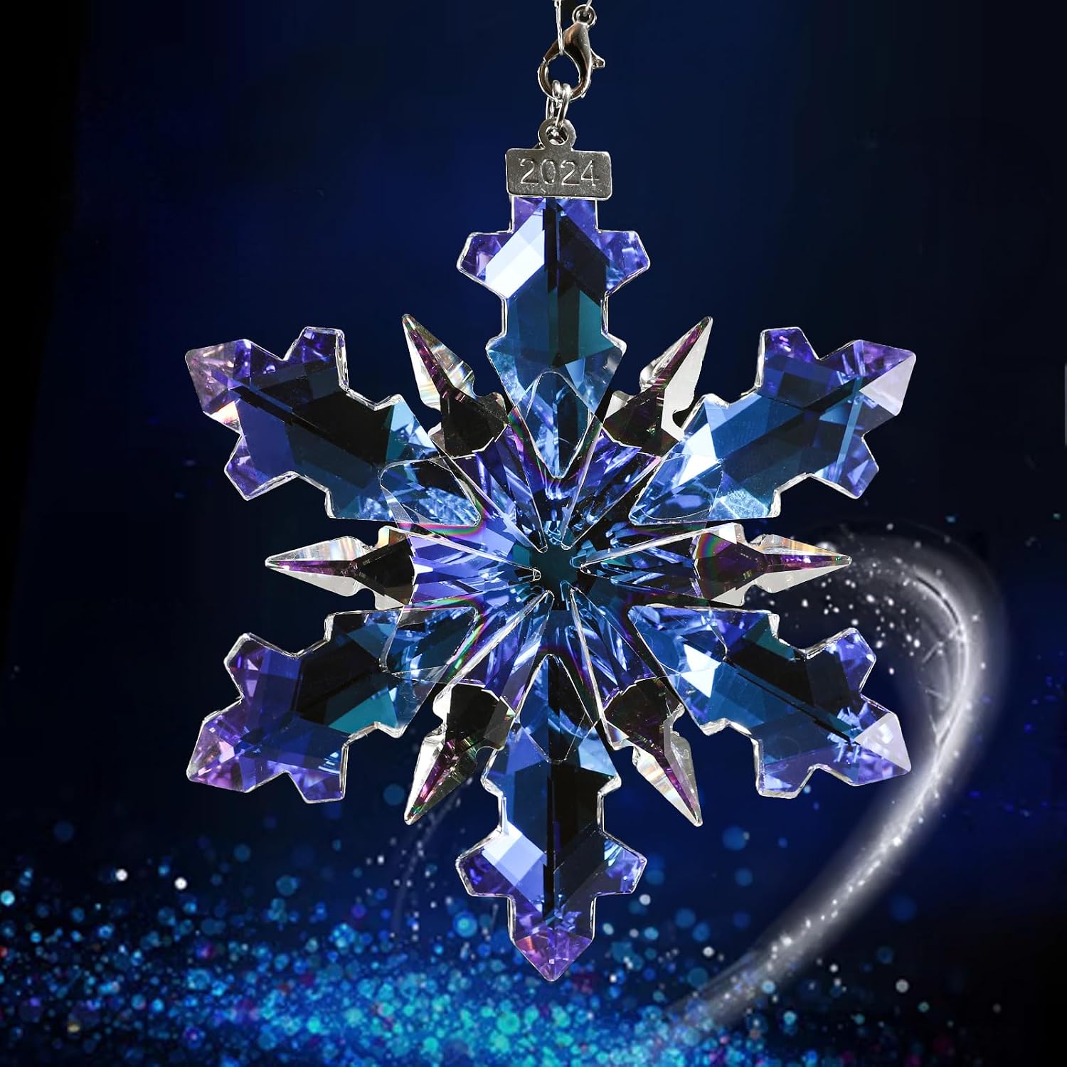 Amazon.com: 2024 Annual Edition Crystal Snowflake Ornament Christmas ...