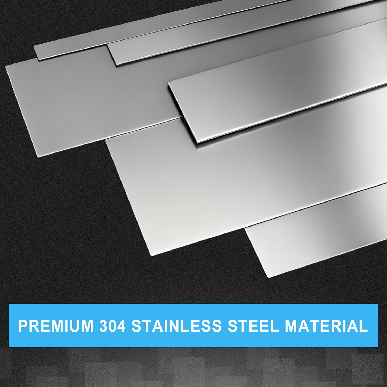 12 Pcs 304 Stainless Steel Strips 30 Inch Long 0.04 Inch Thick Stainless Steel Trim Strip Metal Sheet Finishing Sheet Gap Filler for DIY Craft Kitchen (1/2, 1, 1.5, 2, 3, 4 Inch Wide)