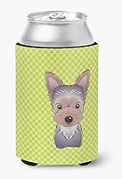 Vista 681 de Caroline's Treasures BB1293LITERK Tablero de ajedrez verde lima Weimaraner Botella de vino Hugger Funda Enfriadora Abrazador Lavable a Máquina