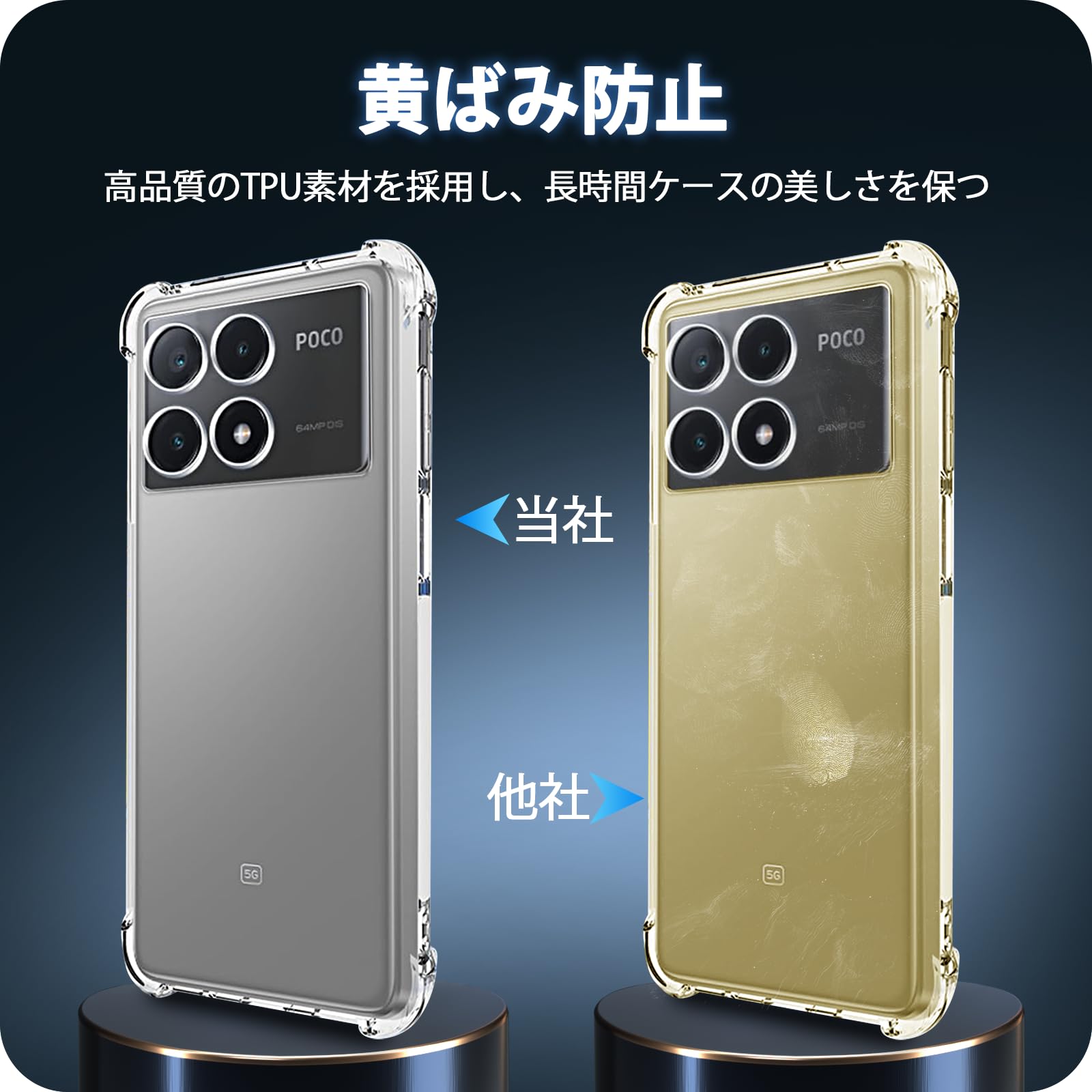 Amazon | iCarez 対応 Xiaomi Poco X6 Pro ケース クリア （1個）+ 