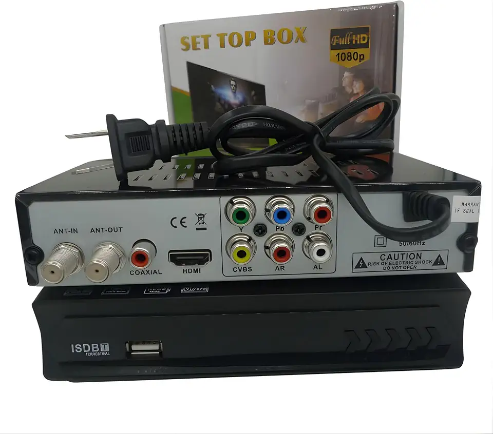 Conversor Digital de TV Full HD ISDB-T Gravador Terrestre com USB e Cabo Incluso