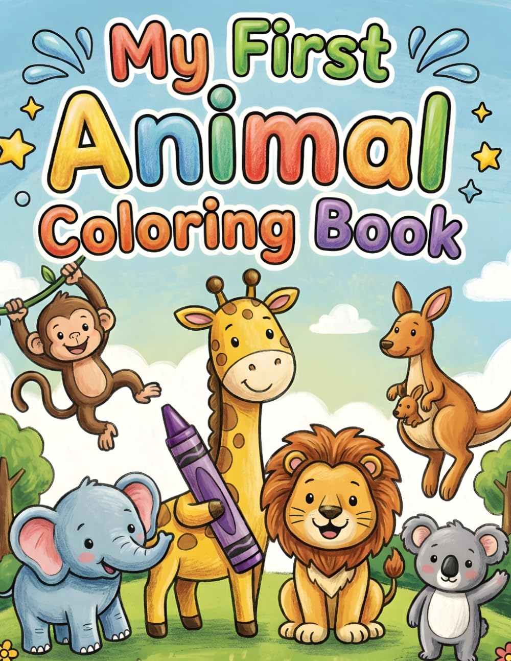Animal Coloring Book for Kids Ages 3-6: easy coloring book for toddlers age 3 to 6