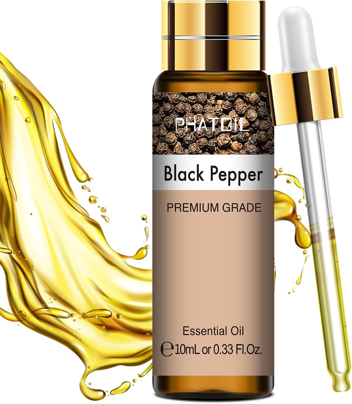 PHATOIL Black Pepper Oil Pure Essential Oil 10 ml, Essential Oils for