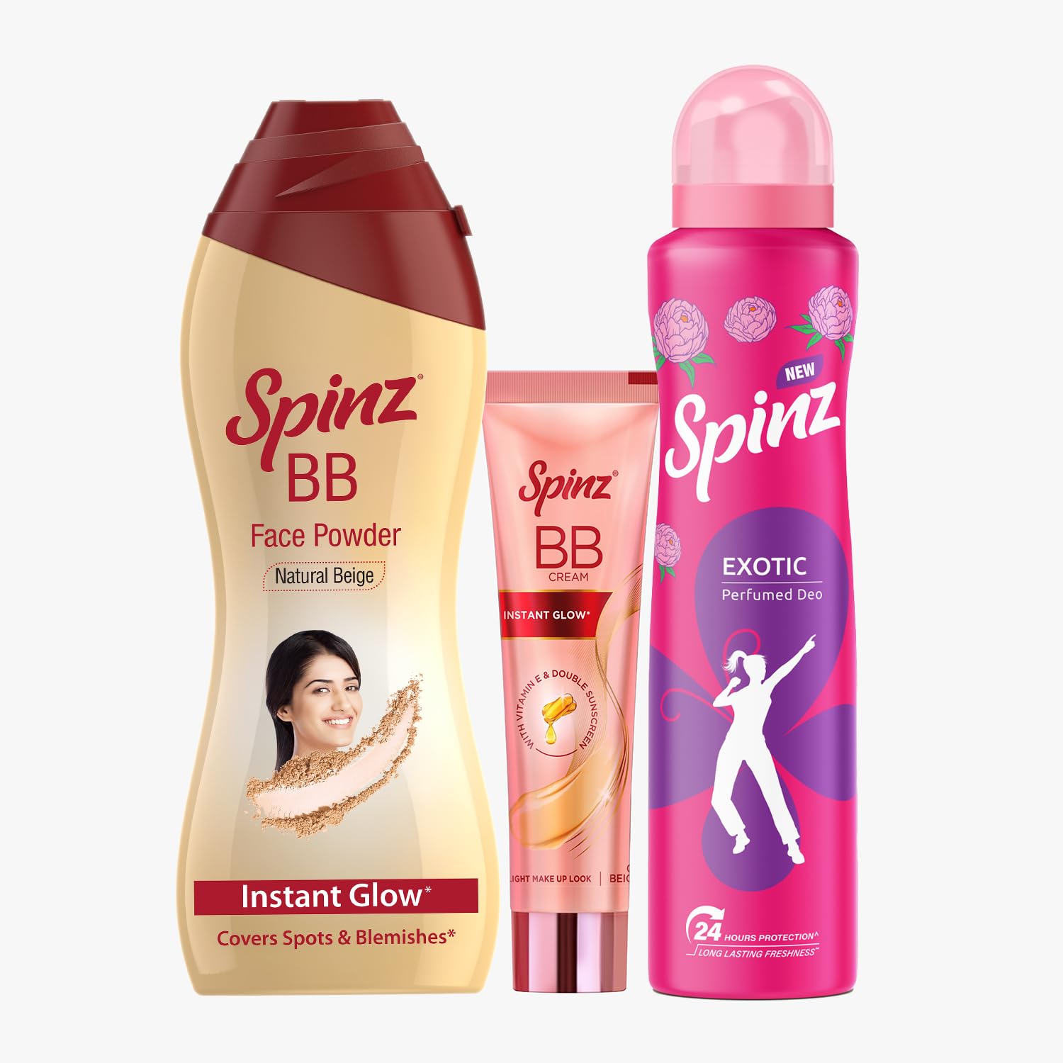 Spinz Beauty Combo Pack – BB Face Powder (Natural Beige) + BB Pro Brightening Cream (Beige 01) + Exotic Perfumed Deo | Instant Glow & Spot Coverage | 24-Hour Freshness | Daily Use Set-image-38