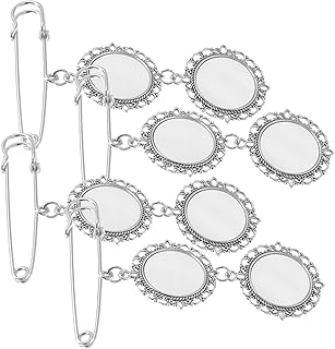 UTHCLO 4 Piezas pines de transferencia de calor encanto broches para mujer vintage botones de sublimación en blanco broche de bricolaje Broches decorativos alfiler Aleación de zinc Plata