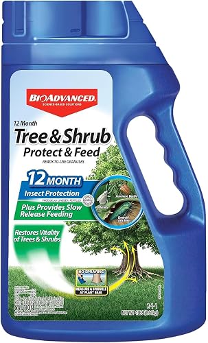 BioAdvanced 12 Month Tree and Shrub Protect and Feed, Granules, 4 lb, Insect Killer, Tree Fertilizer & Plant Food