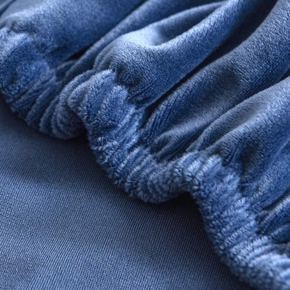 2 Pieces Velvet Tub Chair Covers with Cushion Cover, Removable Stretch Club Chair Slipcover for IKEA Tullsta, Armchair Furniture Protector for Living Room ?Only Covers? (Navy)