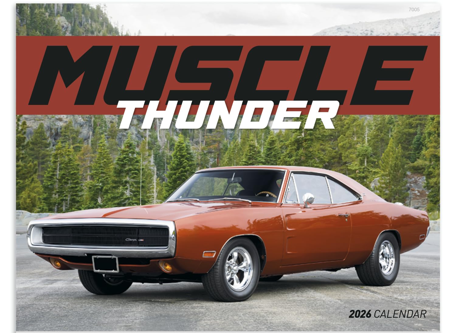 Muscle Thunder Car 2026 Wall Calendar: High-Power Muscle Car Photography (19"x11")