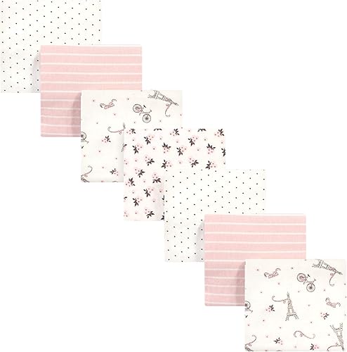 Miniatura 194 de Hudson Baby Paquete de 7 mantas receptoras unisex de franela de algodón para bebé, Dino Friends, talla única Abeja,Azul Verde Dino,Azul