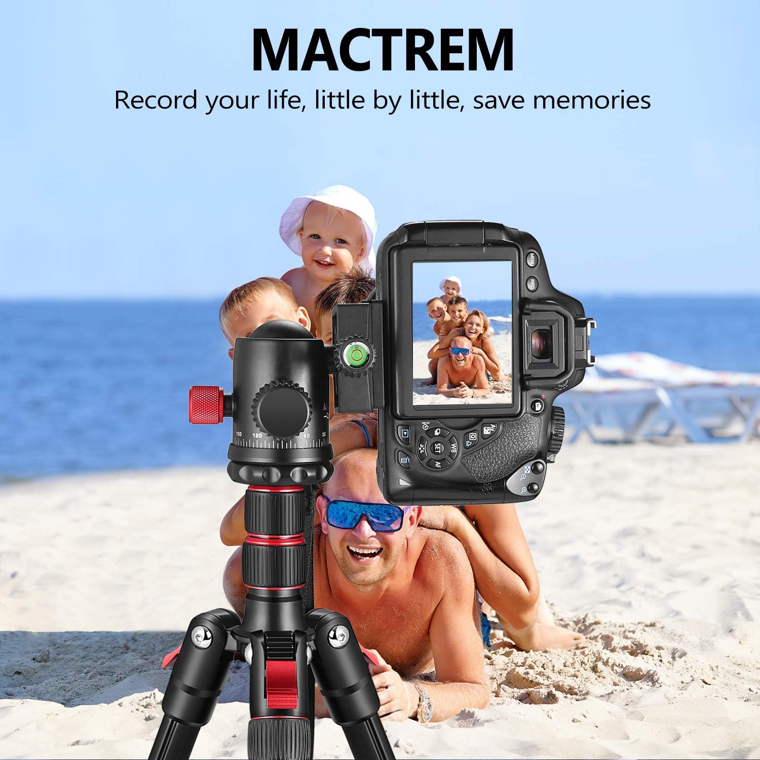 MACTREM 80" Camera Tripod, DSLR Tripod for Travel, Lightweight Aluminum 360 Degree Ball Head Professional Tripod, Monopod with Carry Bag, Phone Mount, 18.5" to 80", 33lb Load(Black) : Electronics