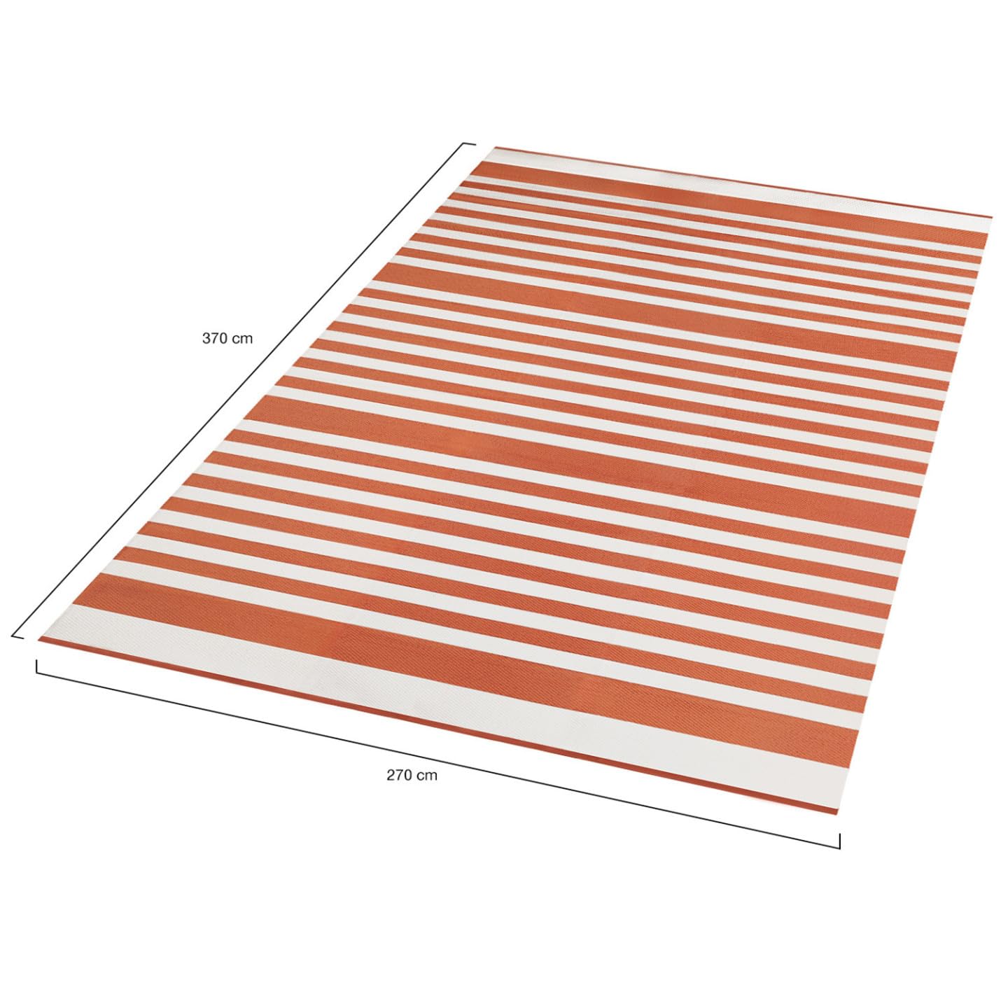 IDMarket - Tapis extérieur Rayures Terracotta 270 x 370 CM
