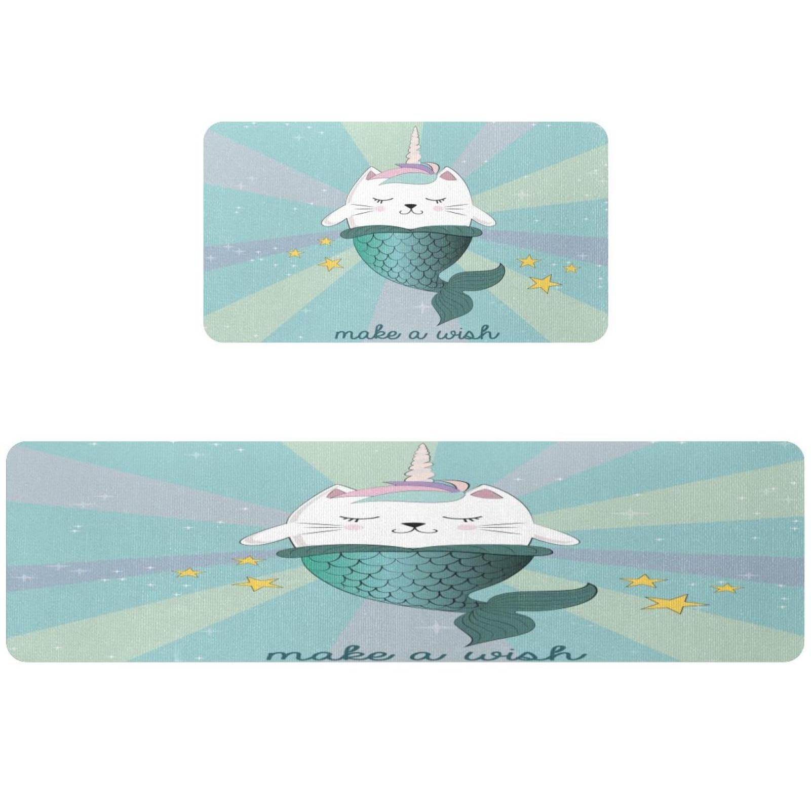 Alfombrillas de cocina para pasillo y cuarto de lavado diseño de sirena