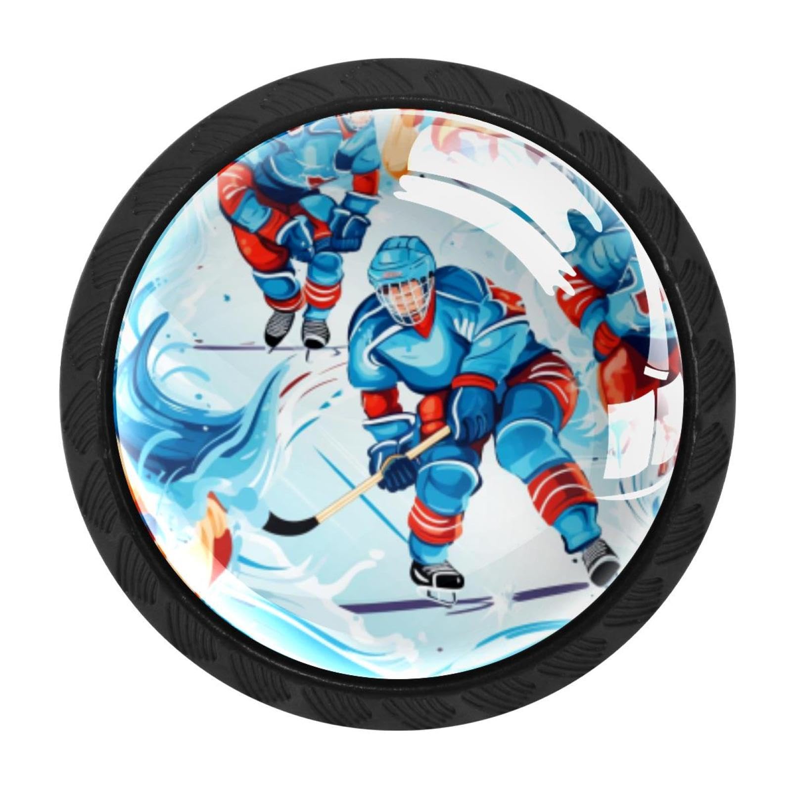Chenzzzz Multicolored 14 4 Pack Ice Hockey Dresser Drawer Cabinet Knobs Round Crystal Glass Knobs Pulls Handles For Kitchen Wardrobe Cupboard Door Hardware