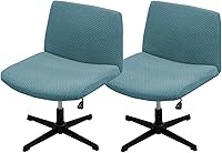 Vista 15 de Dimatic Fundas para Silla de Oficina sin Brazos Criss Cross Funda Ancha para Silla de Escritorio Funda Deslizable Elástica de Jacquard Silla Beige